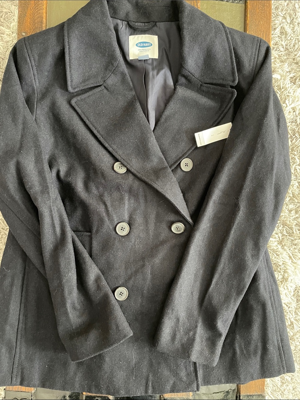 Old Navy Navy Double-Breasted Women's Peacoat